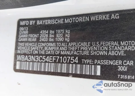 2014 BMW 428I из США, поврежденный, VIN WBA3N3C54EF710754